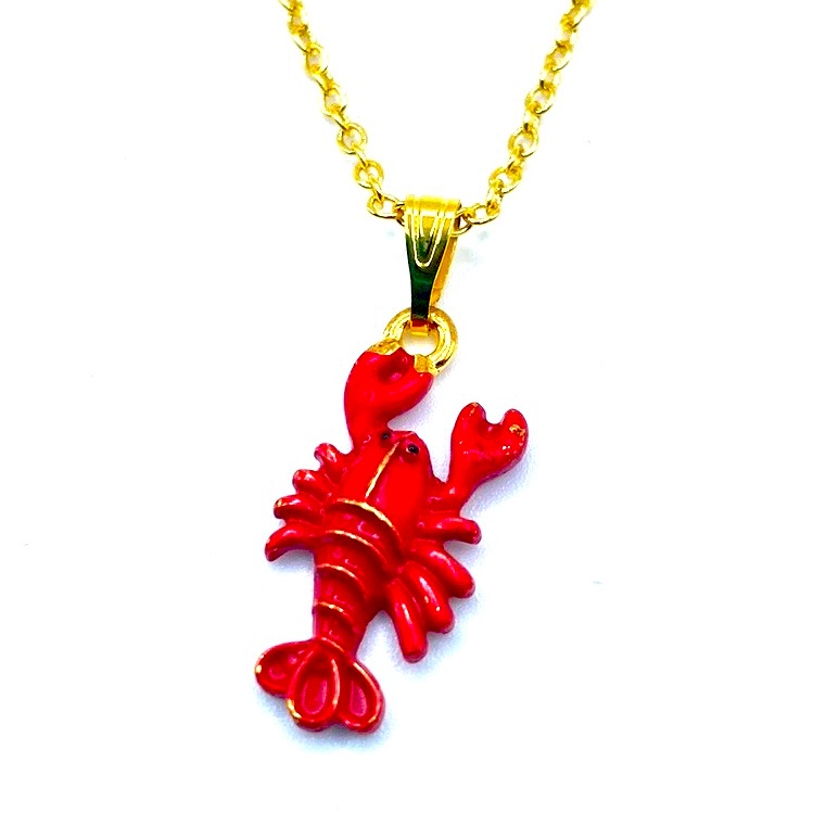 Lobster Necklace Gold Tone